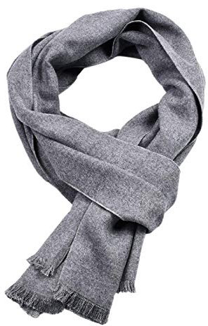 Modischer Herrenschal für den Winter, warm, reine Farbe, Kaschmir, lässig, langer weicher Kragen, Schal, schwarz, grau, rot, marineblau, dunkelgrau Gr. One size, Gy