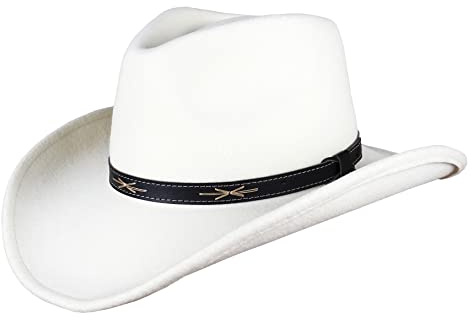 Western Wollfilzhut Great Plains f??r Damen und Herren - Cowboyhut Westernhut (56 cm, wei?)