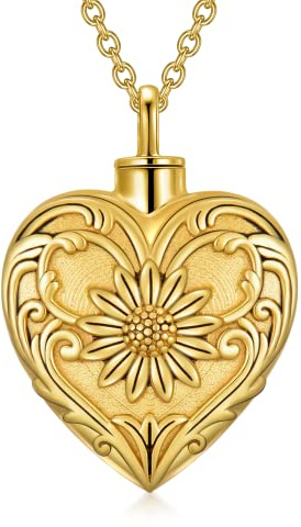SOULMEET Einäscherungsschmuck für Asche, Asche Anhänger, Memorial Kremation schmuck für Asche, Urnen Kette für Asche Medaillons Frauen Männer Sterling Silber