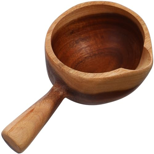 DOITOOL Wooden Water Ladle Japanese Style Wooden Scoop Ladle Retro Water Dipper Bath Scoop with Handle for Kitchen Garden Water Sauna Tea