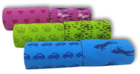 LisaCare Mullbinden selbsthaftend - 6 Rollen Pflaster Kinder Jungen & Mädchen - Pflaster Großpackung mit bunten Motiven - perfekt für Mensch & Tier - Größe wählbar (10cm)
