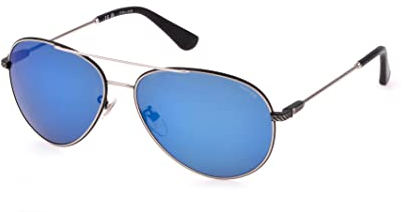 POLICE Herren SPLL11 Sonnenbrille, SHINY PALLADIUM W/SEMI MATT BLACK PARTS, 59