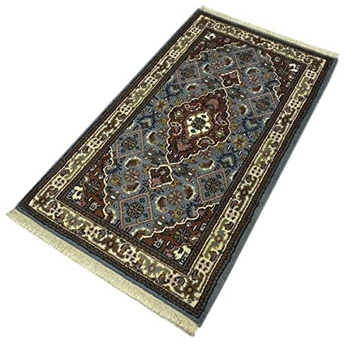WAWA TEPPICH Orientteppich Blau 90 x 160 cm Wolle handgeknüpft | Handgefertigter Wohnakzent mit natürliche Haptik und wohnlicher Charakter – individuell, vielseitig und stilvoll kombinierbar