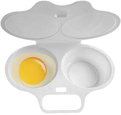 Eierkocher für die Mikrowelle – Omelett-Maschine – 2 Mulden – Dampfgarer für Eier, spart Zeit für Mais, Spiegeleier, Sandwic, Eier