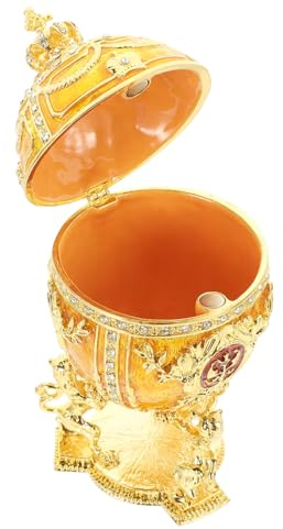RORPOIR Emaillierte Schmuckschatulle Eierform Handgefertigte Dekoration Für Zuhause Zur Ostern Eleganter Aufbewahrungsort Für Schmuck Und Erinnerungsstücke Robust Und Langlebig