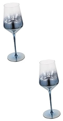 HOMSFOU Hochzeitsbrille 2 Stück Sternweinglas Cocktailglas Coupe-Glas Kelche Martini-Gläser Glas Kerzenhalter Blaue Kerzenständer Gläser Weinglas Für Jubiläum Rotweinglas Weinkelch