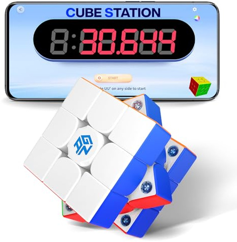 GAN 356 i Carry 2 Zauberwürfel 3x3, Original Smart Cube Magnetisch, UV | Intelligenter Speed Cube Profi Bluetooth Würfel, Speedcube für Kinder, Anfänger und Erwachsene, Austauschbaren Batterien
