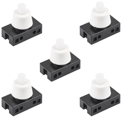 JNNJ 5 Stück Auto LED-Druckknopfschalter, Eingebauter Druckschalter Für Lampen, Einbaudruckschalter Mit Schraubkontakten Für Auto Deckenlichtschalter(Schwarz)