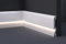 Asta 2 metri lineari Battiscopa in Polimeri per Led 2000x100x18 mm - Zoccolo da cucina resistente agli urti