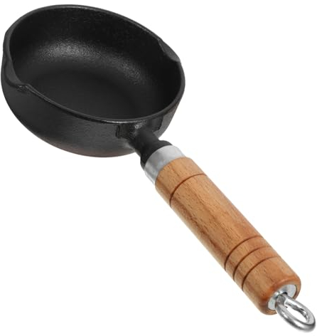 Mikinona Sartén De Hierro Fundido Antiadherente Profunda Mini Olla Para Cocinar Salsa Cacerola Pequeña Para Derretir Mantequilla o Aceite Cocina