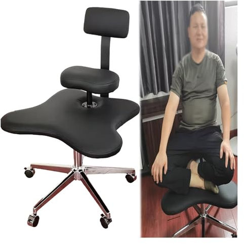 Schreibtisch-Kniestühle, breiter Sitz, gekreuzte Beine, Bürostuhl mit Rollen, Schaukel-Kniestuhl, Stuhl mit aufrechter Haltung, Flexibler Meditationsstuhl, Affenhocker mit Th