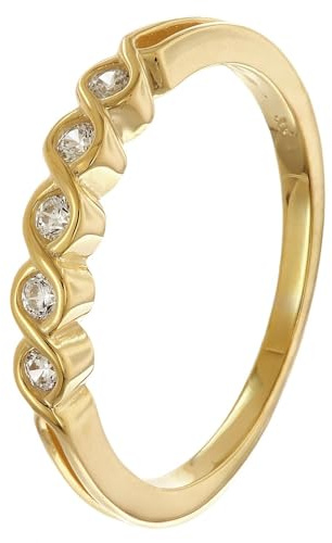 trendor Damenring Gold 333/8K mit Zirkonias 68395 | wunderschönes Schmuckstück für Frauen, edle Geschenkidee und tolles Accessoire,