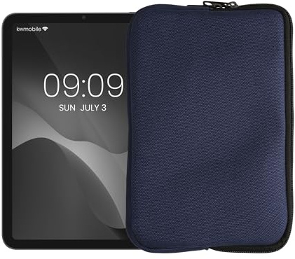 kwmobile fodral kompatibelt med 8 tum–8 tum surfplatta fodral – surfplatta – skyddande duk 22 x 13 cm – mörkblå