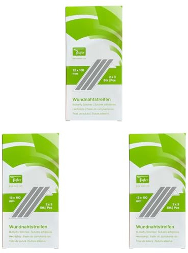 Teqler Wundnahtstreifen 12 x 100 mm (Packung mit 3)