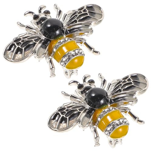 TEMPNAP 2stücke Bienenbrosche Vintage Anstecknadel Damen Leichte Schmuck-accessoires Für Kleidung Tücher Und Hüte Retro Elegantes Design Farbenfrohe Verzierung Für Blusen Taschen Mäntel