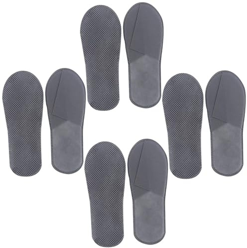 Chaussons Hotel,SPA Pantoufles,4 Paires Chausson SPA,Chaussons Fermés Jetables,Pantoufles Jetables,Pantoufles Jetable d'intérieur,Bout Fermé Pantoufles Jetable,Chausson Jetable(Taille UE 37-43, Gris)