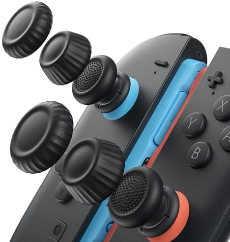 JSAUX Joycon Lot de 3 Paires de poignées pour Manette Switch 2, Design Ergonomique, compatibilité et durabilité – Noir, 3 Paires