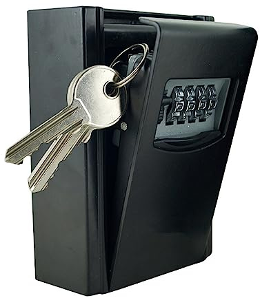 YQVEOT Coffre Fort, Coffre-Fort de clé de Mot de Passe, boîte de Serrure de clé extérieure Code de clé de Combinaison de 4 Chiffres Grandes boîtes de Mot de Passe de sécurité fixées Mur de Stockage