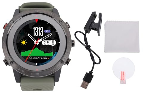 Keenso Orologio Intelligente Rotondo da 1,3 Pollici, Orologio da Polso Sportivo da Nuoto con Sensore di profondità, per il Nuoto