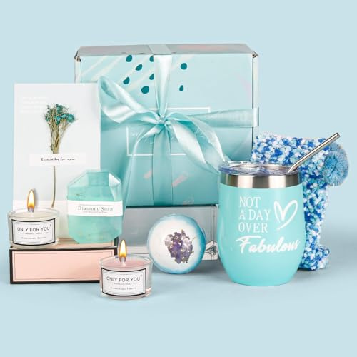 Geschenke für Frauen, Edelstahl Weinbecher mit Duftkerze und Socken, 30 40 50 Geburtstag, Geburtstagsgeschenk für Freundin, Schwester, Mama, Weihnachtsgeschenke Geschenkideen Geschenkset