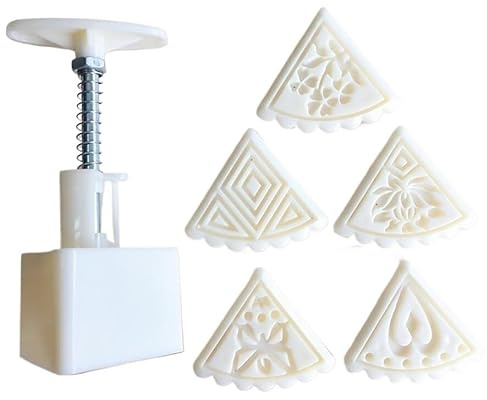 KRXSOBNV, Mooncake Mold Cookie Stamps,Triangular Press Molds Hand-Pressure Cake DIY Mould Baking Accessories Making Traditional Festival Mooncakes Fondant Dessert Cupcake,Mooncake Moulds