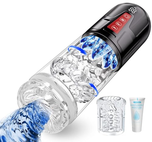 Male Masturbator, Aqua-Friction Massage Sex Toys for Men with Replaceable Sleeve, 7 Thrust Rotation & Suction & Vibration Modes Mens Sex Toys, Blowjob Pocket Pussy Penis Pump Sex Toyscouples for Man