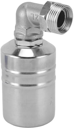Goshyda Schwimmerventil, Wasserstandskontrolle, Schwimmerventil, Vollautomatisches Wasserabsperrventil aus Edelstahl 304, mit 1/2-Zoll-Winkel, 1/2-Zoll-auf 3/4-Zoll-Adapter