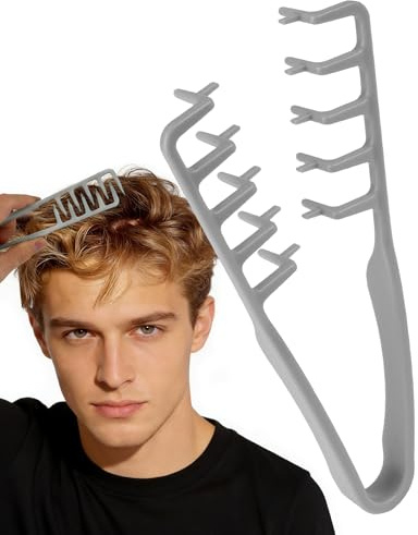 lulir Peigne Texture Homme, Brosse Cheveux Bouclés Grosse Dent Large, Outil Volumisant les Racines, Brosse à Cheveux Coiffante pour Frange et Cheveux Bouclés