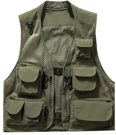 Outdoor Weste Herren Arbeitsweste Vest Sommer Fahrradweste Schnell Trocknend Wandern Laufweste Gilet Arbeit Winddichte Ärmellose Jacke Leichte Atmungsaktive Cargo Anglerweste Softshellweste