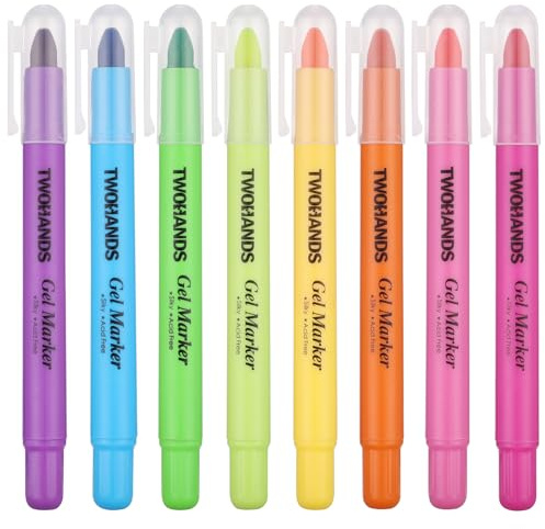 TWOHANDS Set de 8 Subrayadores de Cera Seca para Biblia, 8 Colores Variados | Rotuladores Fluorescentes que no Manchan ni Perforan el papel fino, Perfectos para Resaltar Versículos, 21403