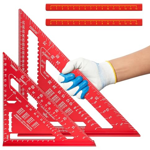 Snickarvinkelset 18 cm + 30 cm snickarvinkel snickarvinkel vinkelkniv precision anslagvinkel höger vinkel verktyg gör-det-själv vinkel metall snickarvinkel för exakt 45° & 90° mätning 2 platt stift