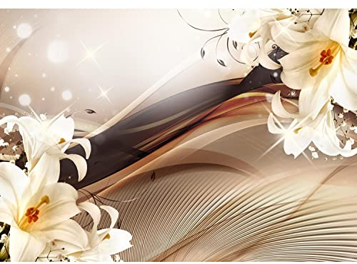 Runa Art Fototapete Lilien Blumen 352 x 250 cm Vlies Tapeten XXL Moderne Wandtapete Wohnzimmer Schlafzimmer Beige 9206011a
