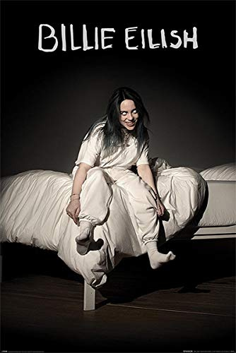 Close Up Billie Eilish Poster When We All Fall Asleep Where Do We Go (61cm x 91,5cm) + 2 St. Schwarze Posterleisten mit Aufhängung