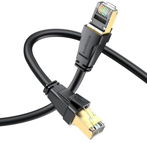 BlueRigger CAT 8 Ethernet Cable - 2M Regular (RJ45, 40Gbps, 2000MHz, CAT8 Internet Cable) High Speed LAN Network Cable - Compatible with Game Consoles, HDTV, Router, PC