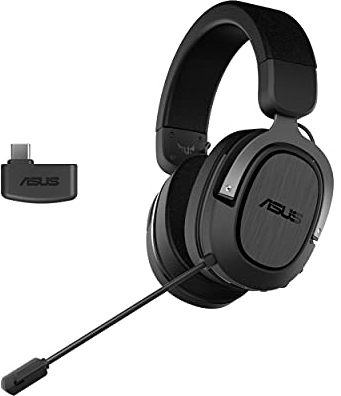 ASUS TUF Gaming H3 Wireless Headset (kabellos, 2,4GHz-Verbindung über USB-C, 7.1 Surround Sound, bis zu 15 Stunden Akkulaufzeit)