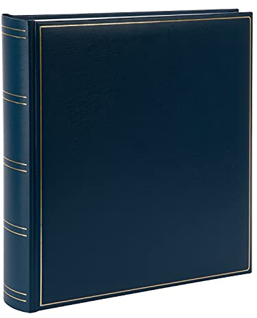 goldbuch 31 384 Fotoalbum Classic mit 100 weiße Seiten und Pergamin Trennblätter, Fotobuch mit Kunstleder Einband und Goldprägung, Foto Album zum Einkleben, Erinnerungsalbum 30 x 31 x 6 cm, Blau