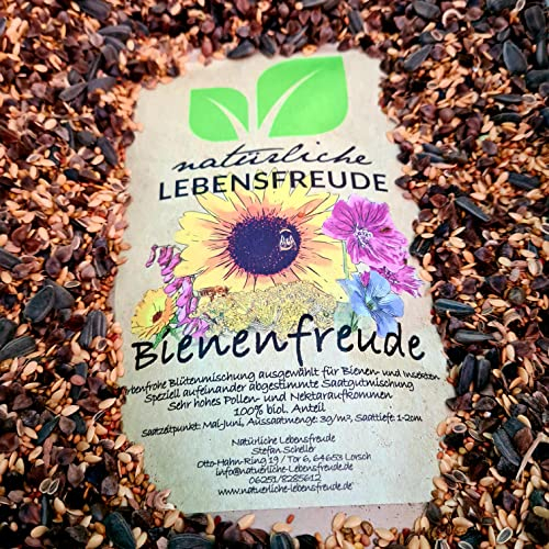 Natürliche Lebensfreude - 500g Bienenfreude - Bio Wild Blumensamen – geprüfte Qualität – Wiese für Bienen - Bienensamenmischung - Bienensamen - für Bienen - Blumenwiese