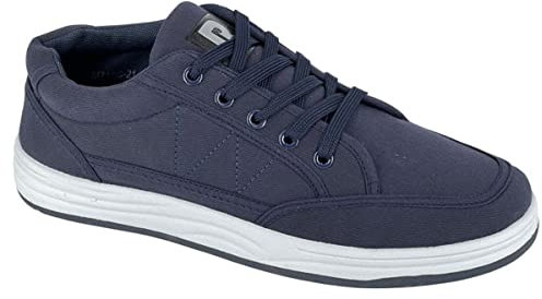 Dek Mens Navy Blue Casual Canvas Lace Up Skate Sneaker Pumps Trainers (Navy), 11 UK