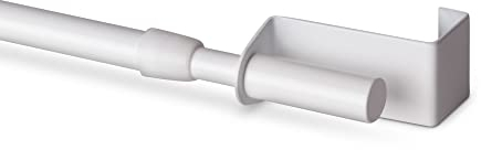 Bestlivings Spannvitrage, Gardinenstange - Metall - (90-130 cm - Weiß) zum Spannen, Klemmstange Ausziehbar, Vitragestange ohne Bohren und Schrauben, Ø 9 mm