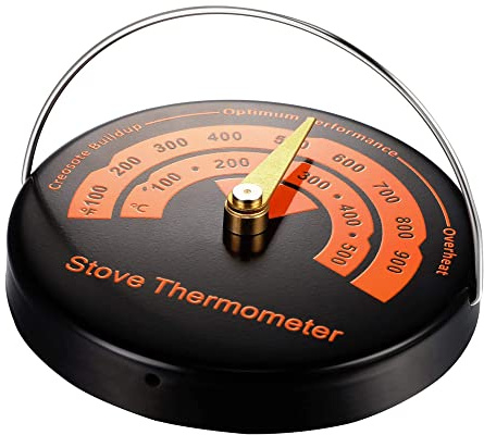 VOANZO Magnetisches Holzofen-Thermometer Feuerofen-Thermometer Rauchtemperaturanzeige, um zu verhindern, DASS der Ofenventilator durch Überhitzung beschädigt Wird