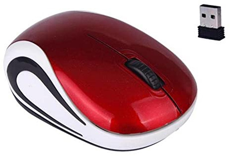 Mini Ratón Inalámbrico para Juegos De Computadora, Pequeño Ratón Portátil, 1600DPI, Óptico, USB, Ergonómico, USB, Ratones para PC, Portátil, Regalo (Red)