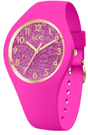 Ice-Watch - ICE glitter Neon pink - Rosa Damenuhr mit Silikonarmband - 021224 (Small)
