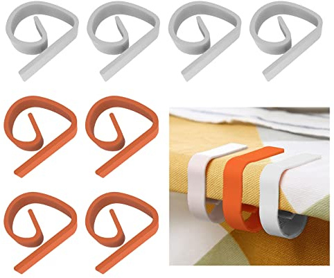 KARELLS Tischdecke Clips, Tischdeckenhalter, 8 Stück Tischtuchklammern, Tischdecken-Befestigungs-Clip, Kunststoff Tischdecke Clips, Tischabdeckungsklemmen, Tisch Decken Klammer für Innen- und draußen