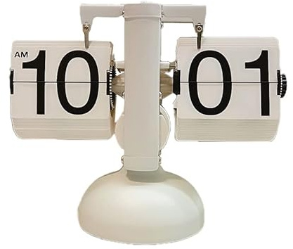 Alvinlite Flip Clock Orologio da parete Orologio da tavolo Display digitale Flip Clock Decorazione moderna per soggiorno e ufficio |Bianco| Capovolgimento digitale