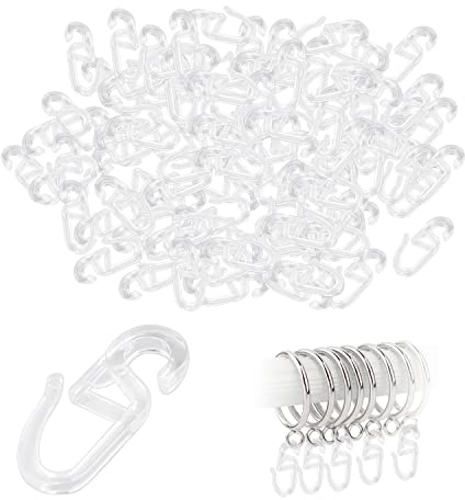 Ganci trasparenti per tende, ganci in plastica, ganci per tende, accessori per tende (150 pezzi per confezione)