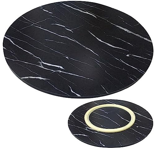 SAGIDAR Plateau Rotatif en Bois Rond, Grand Plateau Tournant De Table À Manger, Table De Jardin, Diamètre 50cm-100cm, Surface Lisse, Assiette De Service Rotative, Roulement Silencieux