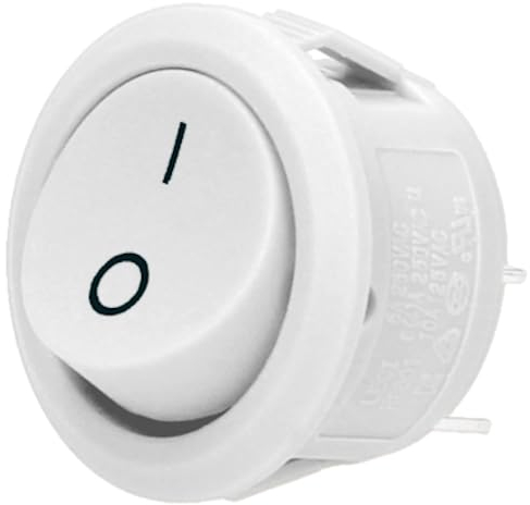 Miratic Kippschalter 230V, 6/10A – Zuverlässiger Wippschalter für zuverlässige Schaltungen und Steuerungen (Weiss)