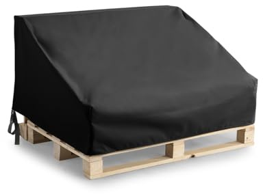 Gutekissen® Abdeckung für Palettenkissen, Abdeckung für Palettenmöbel, Abdeckhauben für Palettenbank, Abdeckung für Palettensofa, Wasserdicht,Anti-UV Paletten Sofa Schwarz (Rechteckig (122x97/64cm))