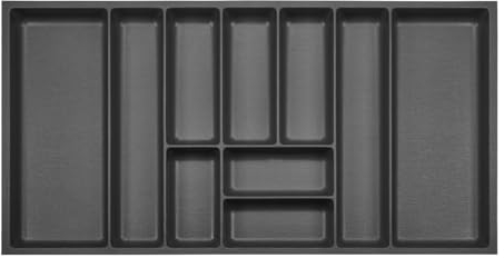 Orga-Box 3 Besteckeinsatz Tiefe: 473 x Breite: 891 mm anthrazit mit Canvas Struktur für 100er Schubladen z. B. in Nobilia Küchen ab 08.2012.