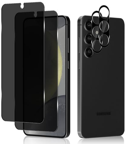 HeeYeal camera + Privacy Pellicola Protettiva per Samsung Galaxy S24 Plus | 2 + 2 Pezzi Protezione Fotocamera, Vetro Temperato, Durezza 9H Anti-Graffio Anti-Spy Pellicola per Samsung Galaxy S24 Plus 5G